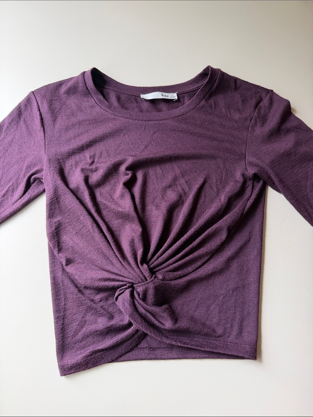 Aritzia Wilfred Free Twist-Front Long Sleeve Top in Purple